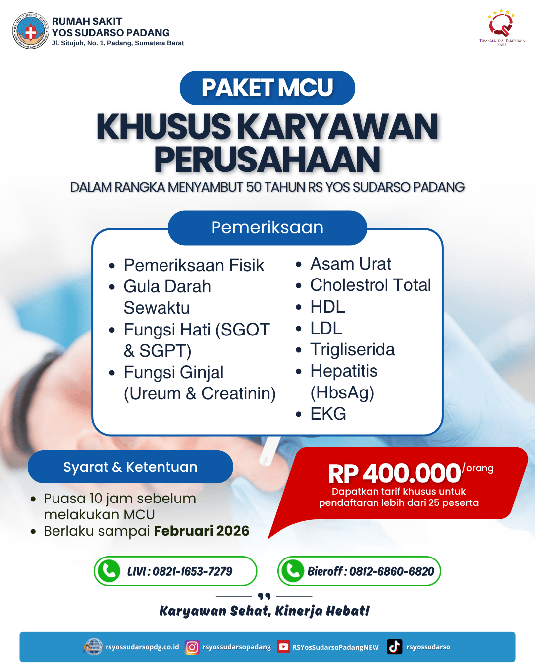 Medical Check Up khusus Karyawan Perusahaan